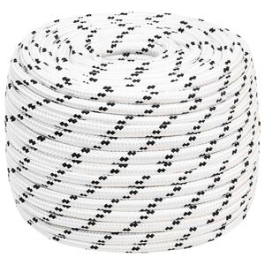vidaXL Corde utilitaire polyvalente 14 mm 25 m Blanc Polyester