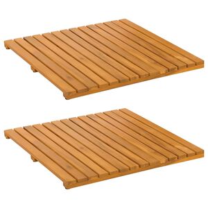 vidaXL Tapis de bain Uni Marron 50 x 50 cm bois