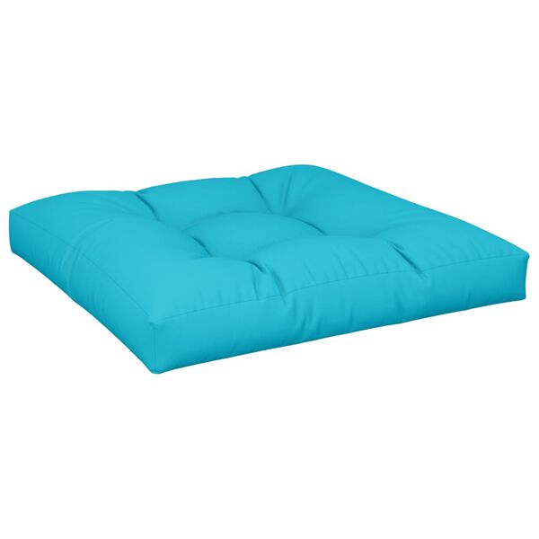 vidaXL Coussin de palette turquoise 80x80x12 cm tissu