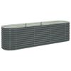 vidaXL Lit sur&eacute;lev&eacute; de jardin 320x80x81 cm Acier galvanis&eacute; Gris
