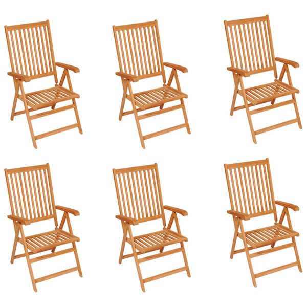vidaXL Chaises de jardin lot de 6 avec coussins taupe Bois teck massif