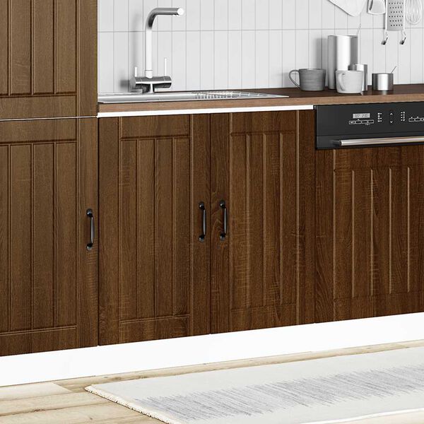 vidaXL Meuble de base de lavabo Lucca ch&ecirc;ne marron bois d'ing&eacute;nierie