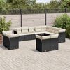 vidaXL Salon de jardin 12 pcs avec coussins noir r&eacute;sine tress&eacute;e