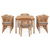 vidaXL Ensemble &agrave; manger de jardin 9pcs avec coussins bois teck solide