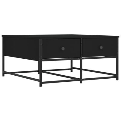 vidaXL Table basse noir 80x80x40 cm bois d'ingénierie