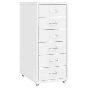 vidaXL Classeur mobile Blanc 28x41x69 cm M&eacute;tal