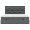 VidaXL Cadre de lit ottoman avec matelas gris fonc&eacute; 160x200cm tissu