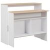 vidaXL Table de bar avec 2 dessus de table Blanc et ch&ecirc;ne 130x40x120cm