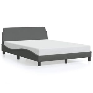 vidaXL Cadre de lit Dover gris fonc&eacute; 140x200 cm tissu