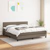 vidaXL Sommier &agrave; lattes de lit avec matelas Taupe 180x200 cm Tissu