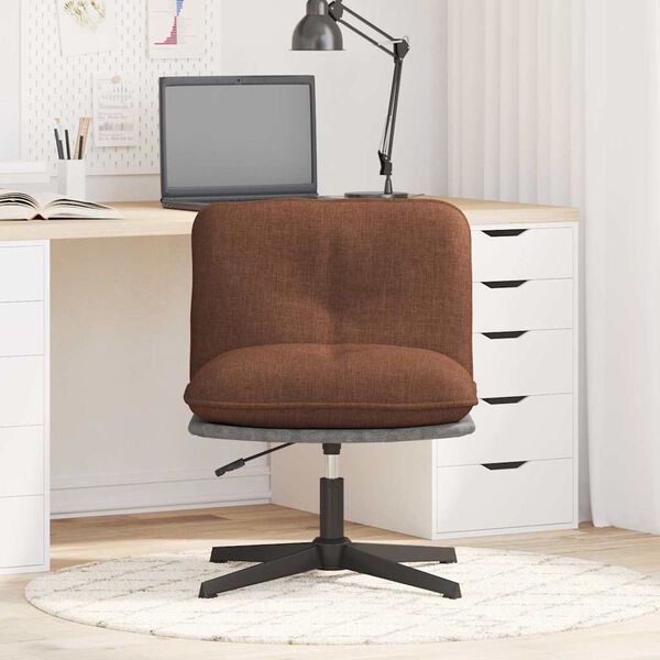 vidaXL Chaise pivotante de bureau Marron Tissu