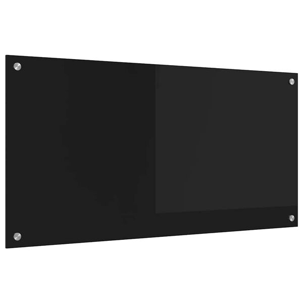 vidaXL Protection de cuisine Noir 100 x 50 cm verre trempé