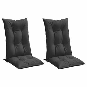 vidaXL Coussins de chaise &agrave; dossier haut lot de 2 anthracite m&eacute;lang&eacute;