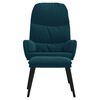 vidaXL Chaise de relaxation avec tabouret Bleu Velours