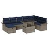 vidaXL Ensemble de canap&eacute; de jardin 9 pc Gris polyrotin