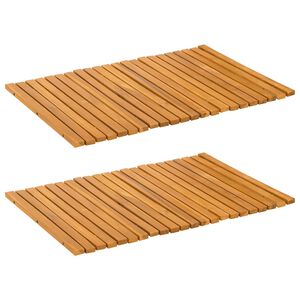 vidaXL Tapis de bain Uni Marron 60 x 40 cm bois
