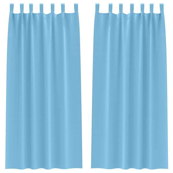 vidaXL Rideaux occultants avec anneaux 2 pcs Bleu clair 260 x 140 cm