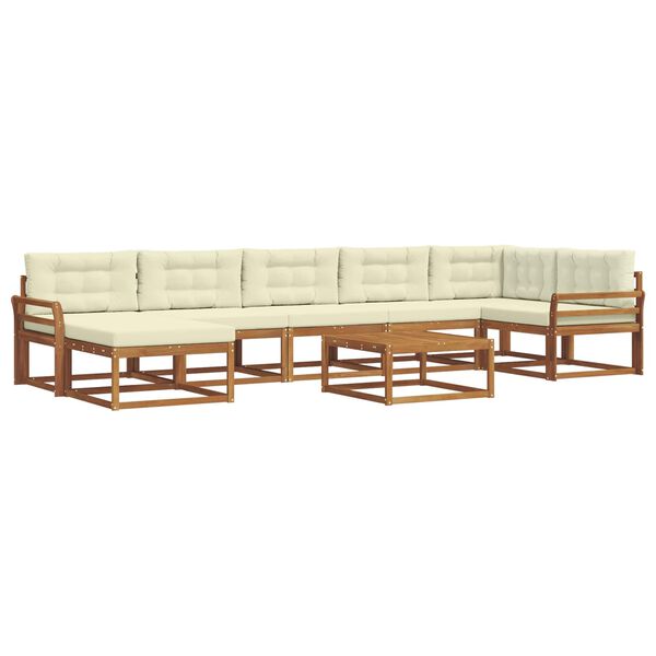 vidaXL Ensemble de canap&eacute;s d'ext&eacute;rieur 8 pcs Naturel et Cr&egrave;me