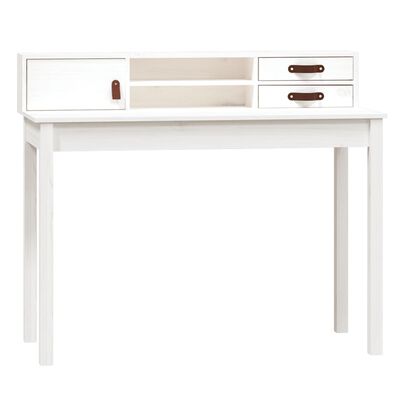 vidaXL Bureau Blanc 110x50x93 cm Bois massif de pin