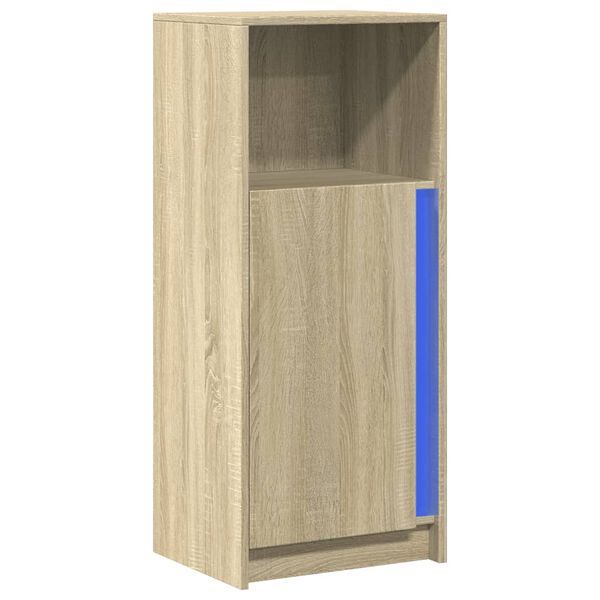 vidaXL Buffet avec LED ch&ecirc;ne sonoma 42,5x34x100 cm bois d'ing&eacute;nierie