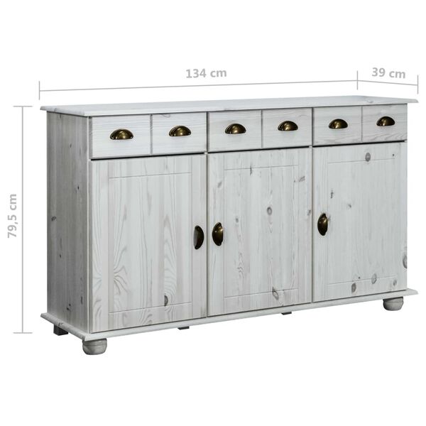 vidaXL Buffet 134x39x79,5 cm Bois de pin massif