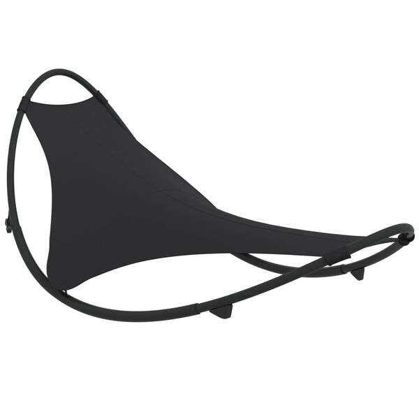 vidaXL Chaise longue &agrave; bascule avec roues Acier et textil&egrave;ne Noir