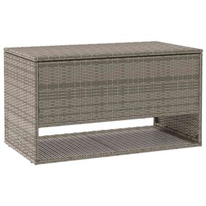 vidaXL Coffre &agrave; coussins d'ext&eacute;rieur gris 100x55x55,5cm r&eacute;sine tress&eacute;e