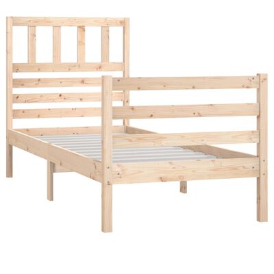 vidaXL Cadre de lit 75x190 cm Petit simple Bois massif