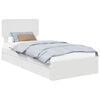 vidaXL Lit de Rangement R&eacute;glable Blanc 90 x 190 cm Bois d'ing&eacute;nierie