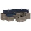 vidaXL Ensemble de canap&eacute; de jardin 7 pcs avec coussins gris r&eacute;sine tress&eacute;e