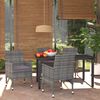 vidaXL Ensemble &agrave; manger de jardin coussins 5pcs R&eacute;sine tress&eacute;e Gris