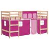 vidaXL Lit mezzanine enfants avec rideaux sans matelas rose 90x200cm