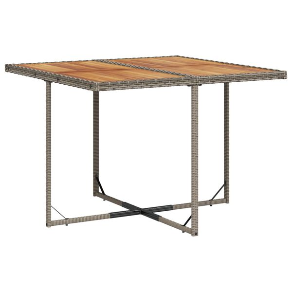 vidaXL Ensemble &agrave; manger de jardin 5 pcs coussins gris r&eacute;sine tress&eacute;e