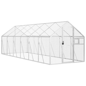 vidaXL Voli&egrave;re argent&eacute; 1,79x6x1,85 m aluminium