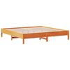 vidaXL Lit biblioth&egrave;que sans matelas cire marron 200x200 cm pin massif