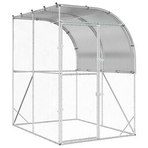 vidaXL Poulailler Argent&eacute; 200 x 200 x 215 cm Acier galvanis&eacute;