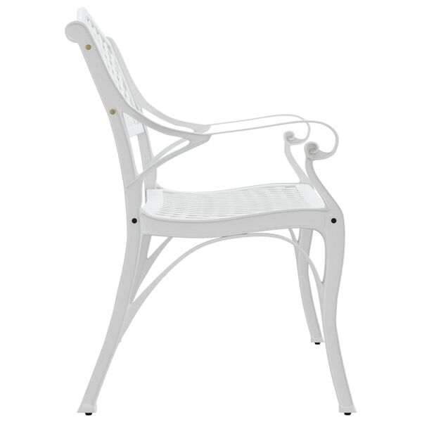 vidaXL Banc de jardin 102 cm aluminium coulé blanc