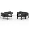 vidaXL Salon de jardin 8 pcs avec coussins Aluminium Anthracite