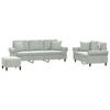 vidaXL Ensemble de canap&eacute;s 3 pcs avec coussins gris clair velours