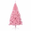 vidaXL Sapin de No&euml;l artificiel pr&eacute;-&eacute;clair&eacute; Rose 240 cm PVC
