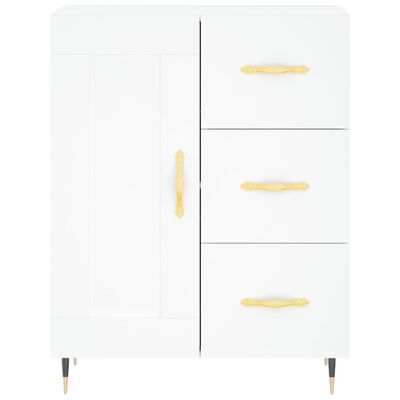 vidaXL Buffet haut Blanc 69,5x34x180 cm Bois d'ingénierie