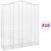 vidaXL Paniers &agrave; gabions arqu&eacute;s 18 pcs 200x50x220/240 cm Fer galvanis&eacute;