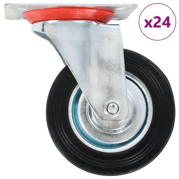 vidaXL 24 pcs Roulettes pivotantes 100 mm