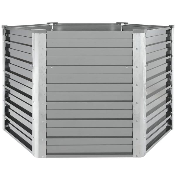 vidaXL Lit surélevé de jardin Acier galvanisé 129x129x77 cm Gris