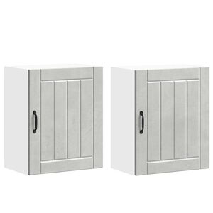 vidaXL Armoires murales de cuisine 2 pcs Lucca en bois d'ing&eacute;nierie gris b&eacute;ton