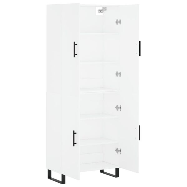 vidaXL Buffet haut Blanc 69,5x34x180 cm Bois d'ing&eacute;nierie