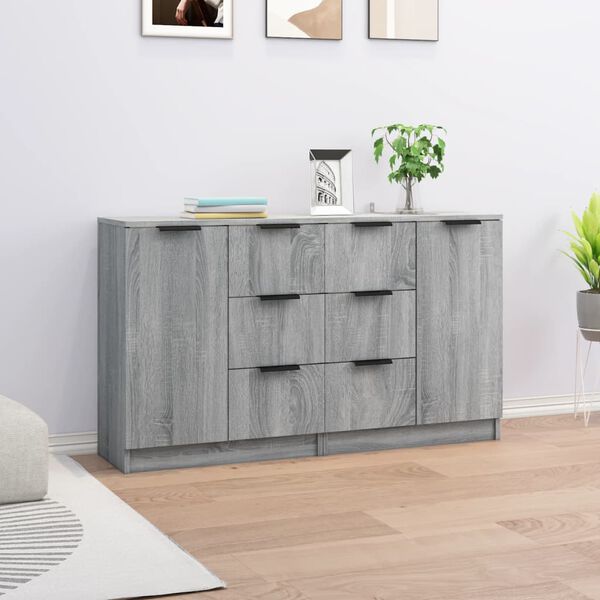 vidaXL Buffets 2 pcs Sonoma gris 60x30x70 cm Bois d'ing&eacute;nierie