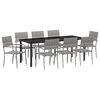 vidaXL Ensemble de salle &agrave; manger pour jardin 9 pc Gris polyrotin
