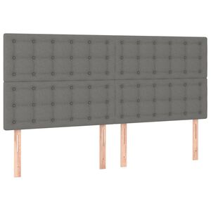 vidaXL T&ecirc;te de lit Gris fonc&eacute; 160x5x118/128 cm Tissu