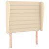 vidaXL T&ecirc;te de lit avec oreilles Cr&egrave;me 83x23x118/128 cm Tissu